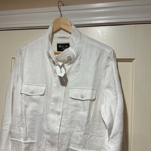❤️‍🔥CLEARANCE ❤️‍🔥 NWOT Loro Piana White Linen Jacket, Size 40 = M - Picture 3 of 4